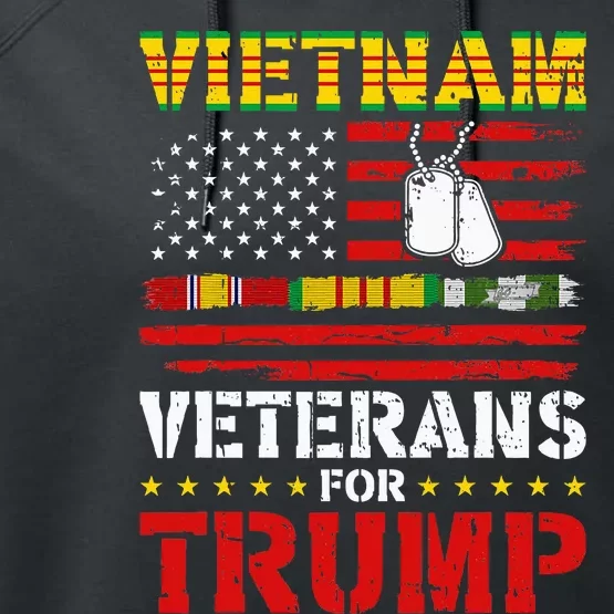 Vietnam Veterans For Trump 2024 Election Performance Fleece Hoodie