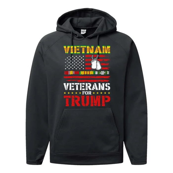 Vietnam Veterans For Trump 2024 Election Performance Fleece Hoodie