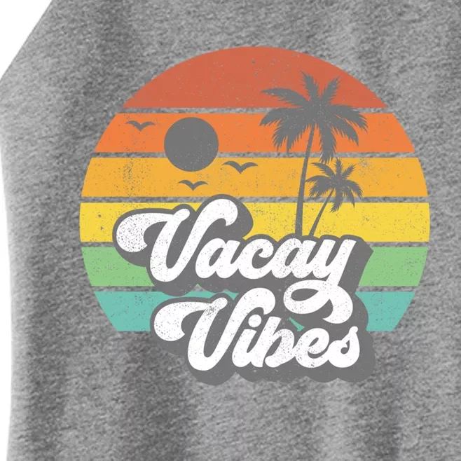 Vacay Vibes Funny Retro 70S Beach Vacation Gift Idea Cool Gift Women’s Perfect Tri Rocker Tank