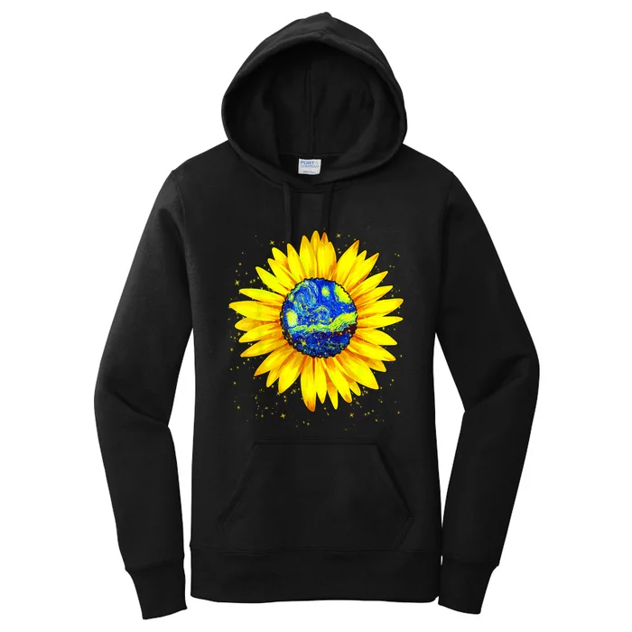 Vincent Van Gogh Starry Night Art Famous Painting Sunflower Women's Pullover Hoodie