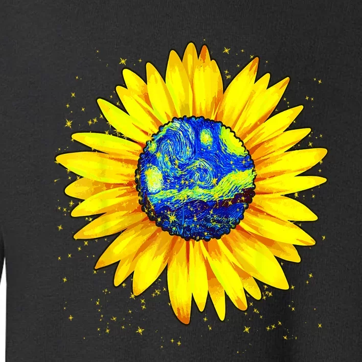 Vincent Van Gogh Starry Night Art Famous Painting Sunflower Toddler Sweatshirt