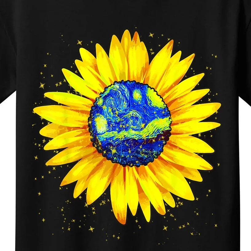 Vincent Van Gogh Starry Night Art Famous Painting Sunflower Kids T-Shirt