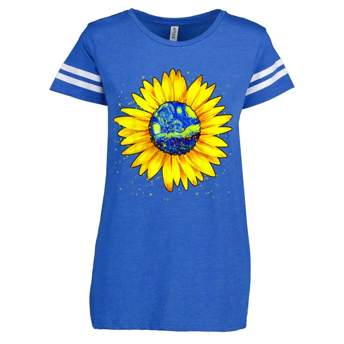 Vincent Van Gogh Starry Night Art Famous Painting Sunflower Enza Ladies Jersey Football T-Shirt