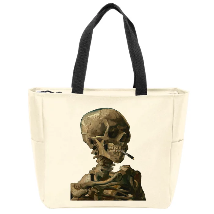 Vintage Van Gogh Skull Van Gogh Head Of A Skeleton Halloween Zip Tote Bag