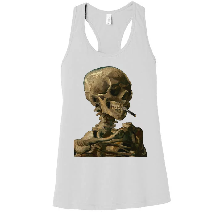 Vintage Van Gogh Skull Van Gogh Head Of A Skeleton Halloween Women's Racerback Tank