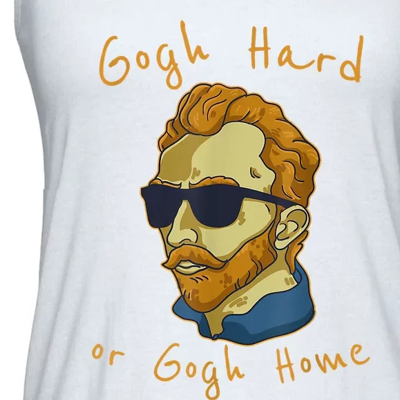 Vincent Van Gogh Hard Or Go Home Artist Humor Funny Ladies Essential Flowy Tank