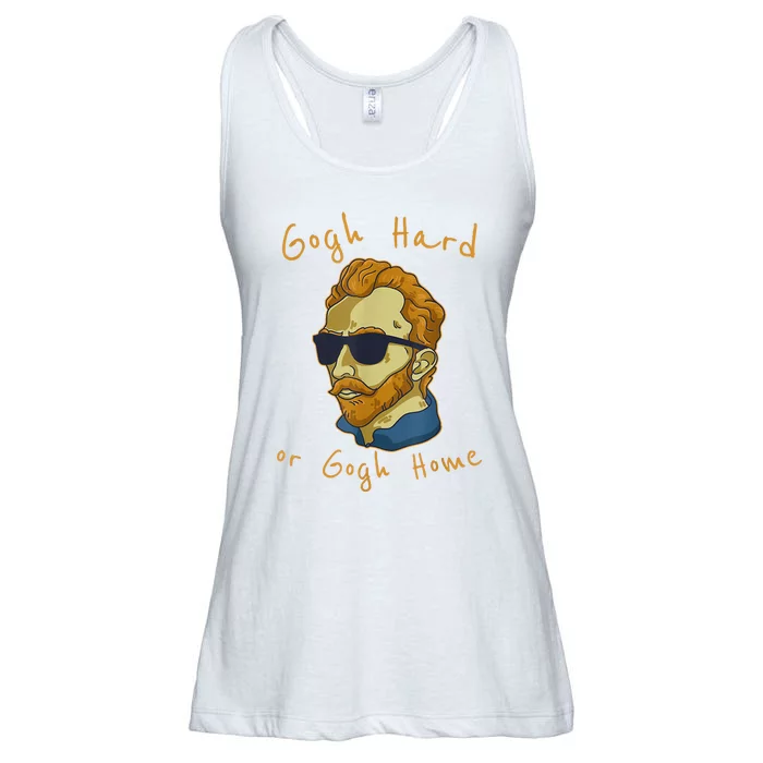 Vincent Van Gogh Hard Or Go Home Artist Humor Funny Ladies Essential Flowy Tank