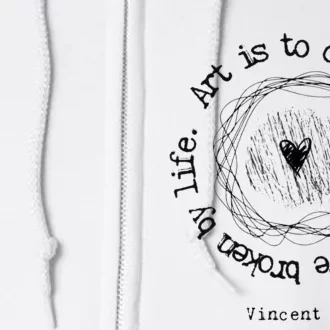 Vincent van Gogh Art Artist Inspirational Quote Text Full Zip Hoodie