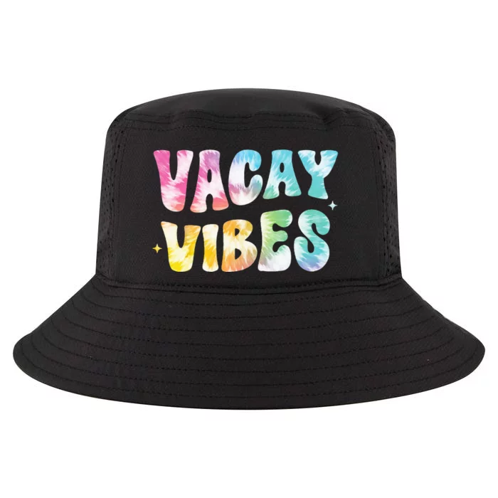 Vacay Vibes Groovy Tie Dye Summer Vacation Family Trip Retro Cool Comfort Performance Bucket Hat