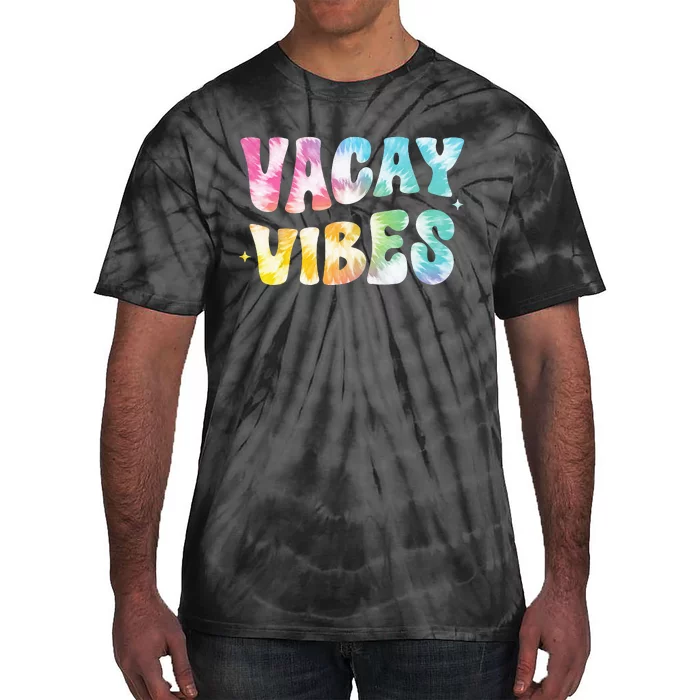 Vacay Vibes Groovy Tie Dye Summer Vacation Family Trip Retro Tie-Dye T-Shirt