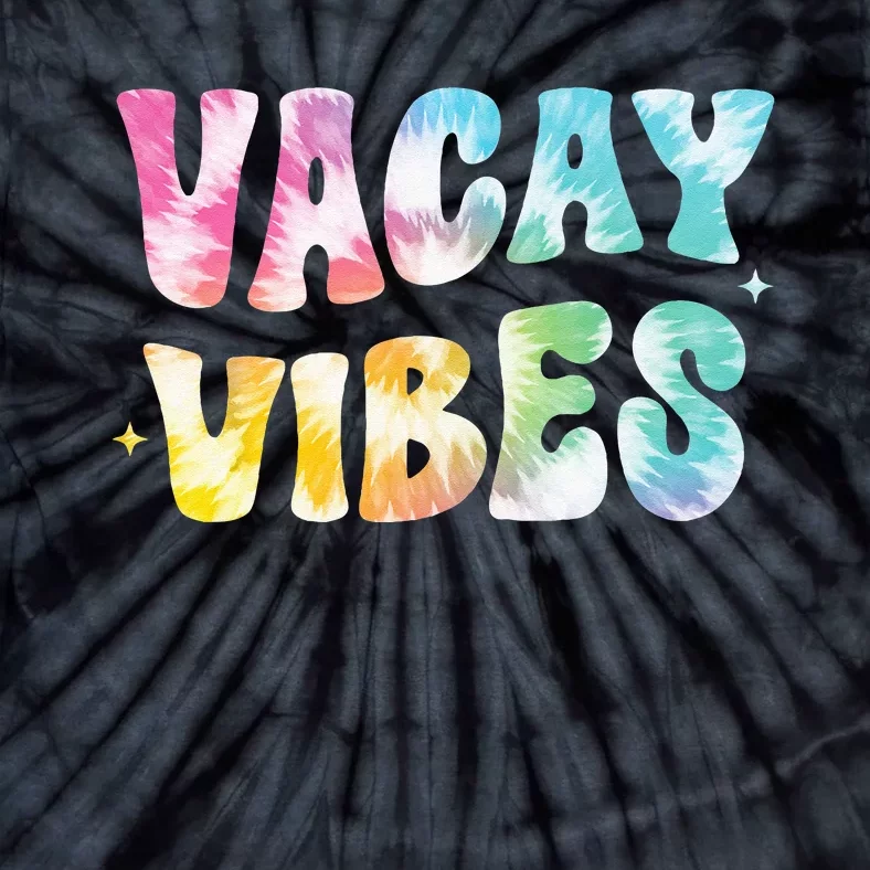 Vacay Vibes Groovy Tie Dye Summer Vacation Family Trip Retro Tie-Dye T-Shirt