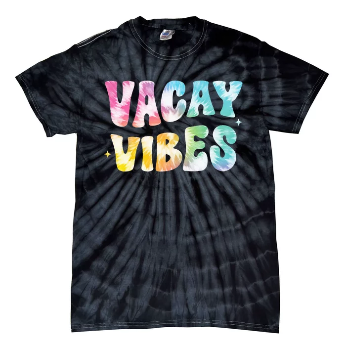 Vacay Vibes Groovy Tie Dye Summer Vacation Family Trip Retro Tie-Dye T-Shirt