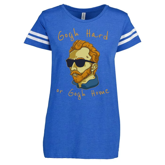 Vincent Van Gogh Hard Or Go Home Artist Humor Pun Enza Ladies Jersey Football T-Shirt