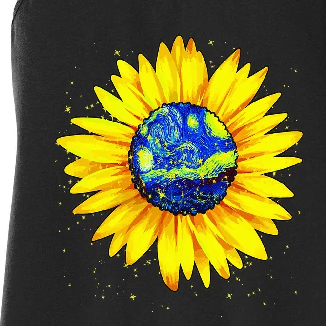 Vincent van Gogh Starry Night Art Famous Painting Sunflower Women's Racerback Tank