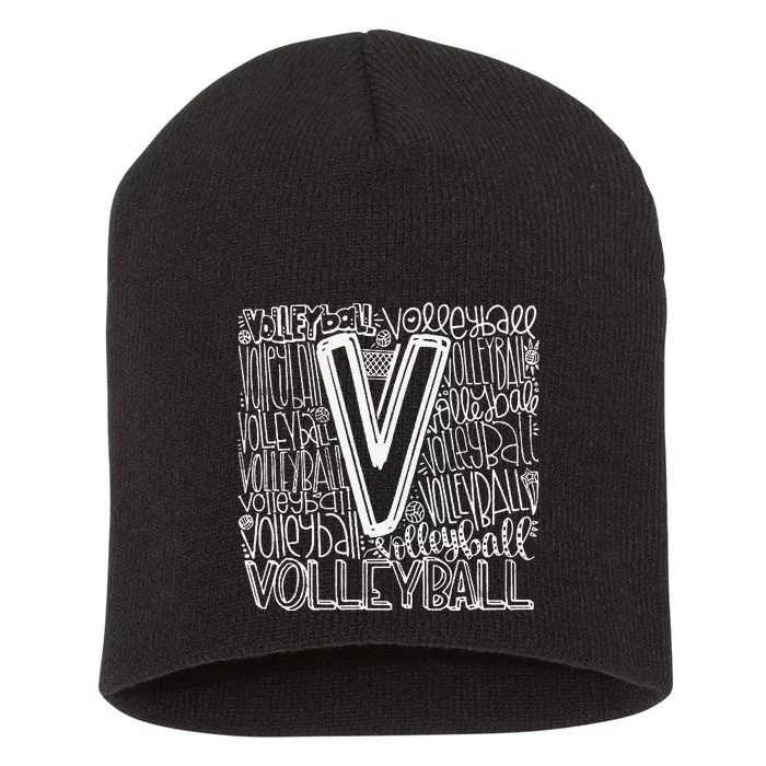 Volleyball Volleyball Gift Volleyball Short Acrylic Beanie