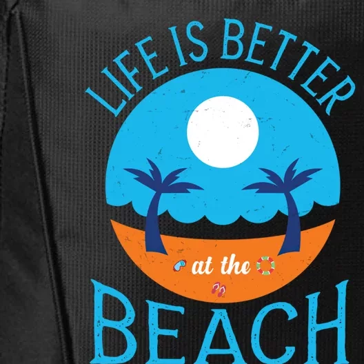 Vacation Vibes Gift Life At The Beach Flip Flops Vacay Gift City Backpack