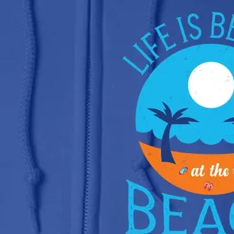 Vacation Vibes Gift Life At The Beach Flip Flops Vacay Gift Full Zip Hoodie