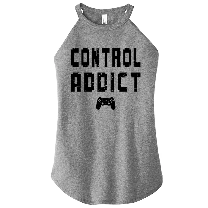 Vintage Video Game Lover Control Addict Gamer Joke Cute Gift Women’s Perfect Tri Rocker Tank