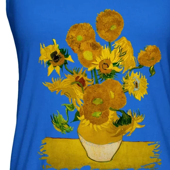 Vincent Van Gogh Sunflowers Cute Gift Ladies Essential Flowy Tank