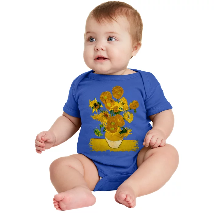 Vincent Van Gogh Sunflowers Cute Gift Baby Bodysuit