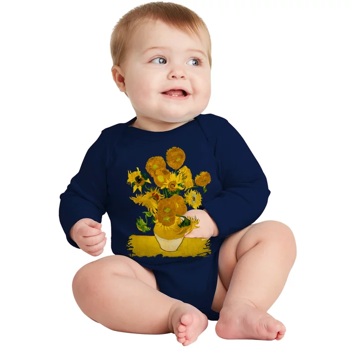 Vincent Van Gogh Sunflowers Cute Gift Baby Long Sleeve Bodysuit