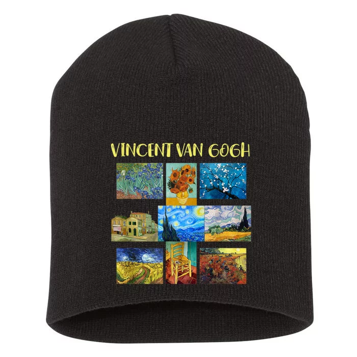 Vincent Van Gogh Masterpiece Art Apparel Short Acrylic Beanie