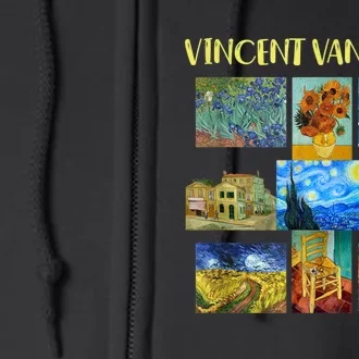 Vincent Van Gogh Masterpiece Art Apparel Full Zip Hoodie