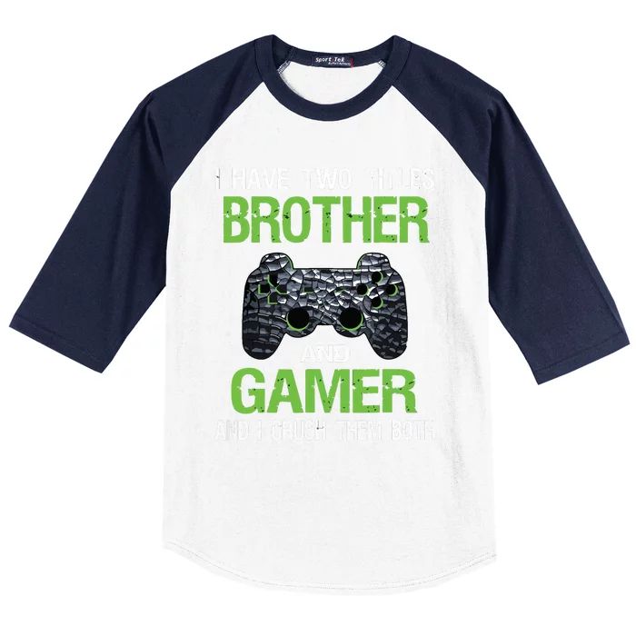 Vintage Video Games Funny Gamer Gaming Gift Brother Son Baseball Sleeve Shirt