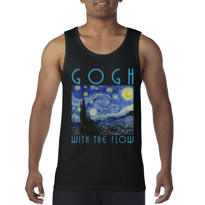 Vincent Van Gogh With The Flow Artist Humor Pun Tank Top