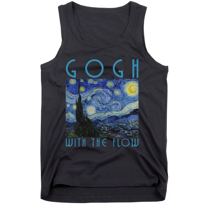 Vincent Van Gogh With The Flow Artist Humor Pun Tank Top