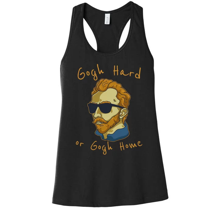 Vincent Van Gogh Hard Or Go Home Artist Humor Pun Women's Racerback Tank