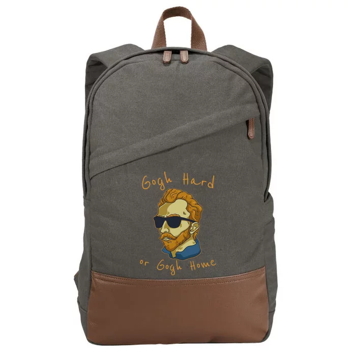 Vincent Van Gogh Hard Or Go Home Artist Humor Pun Cotton Canvas Backpack