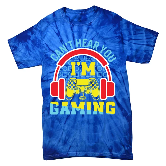 Vintage Video Gamer Can't Hear You I'm Gaming Funny Games Gift Tie-Dye T-Shirt