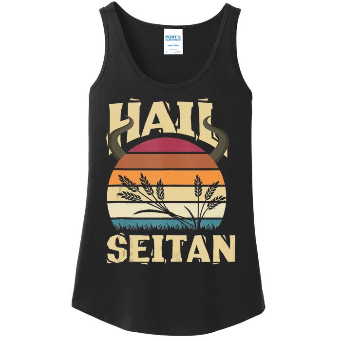 Vaganism Vegetarian Hail Seitan Joke Ladies Essential Tank