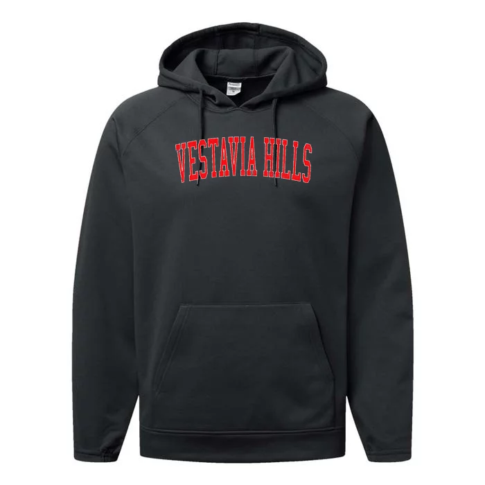 Vintage Vestavia Hills Al Distressed Red Varsity Style Performance Fleece Hoodie