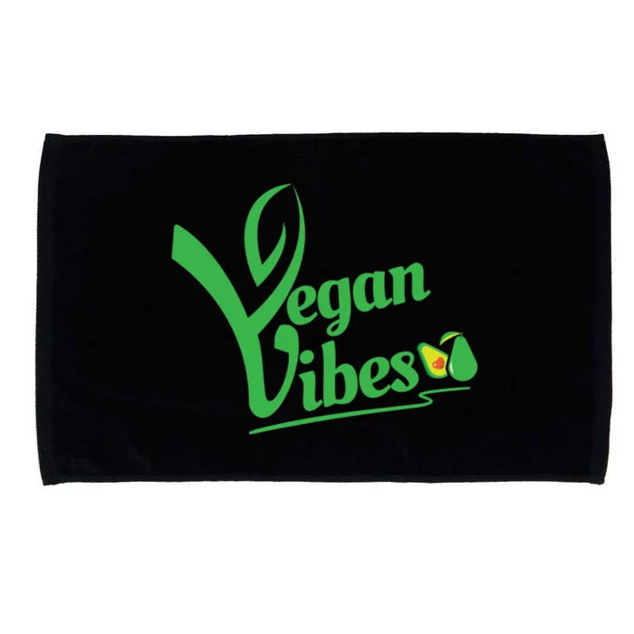 Vegan Vibes Herbivore Lover Plant Based Activist Meaningful Gift Microfiber Hand Towel