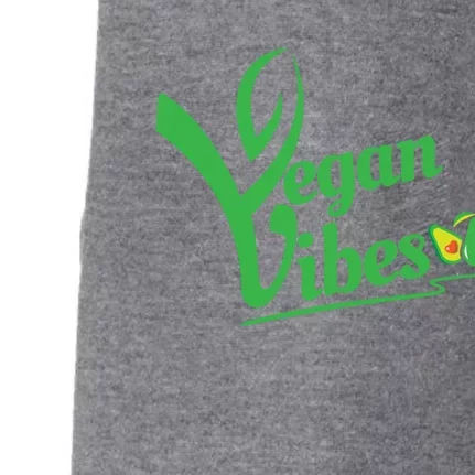 Vegan Vibes Herbivore Lover Plant Based Activist Meaningful Gift Doggie 3-End Fleece Hoodie