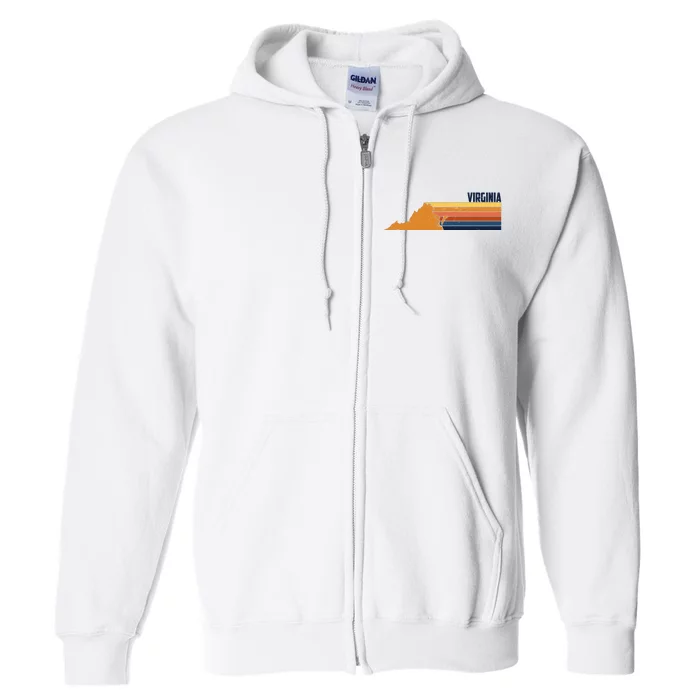 Retro Vintage Virginia Full Zip Hoodie