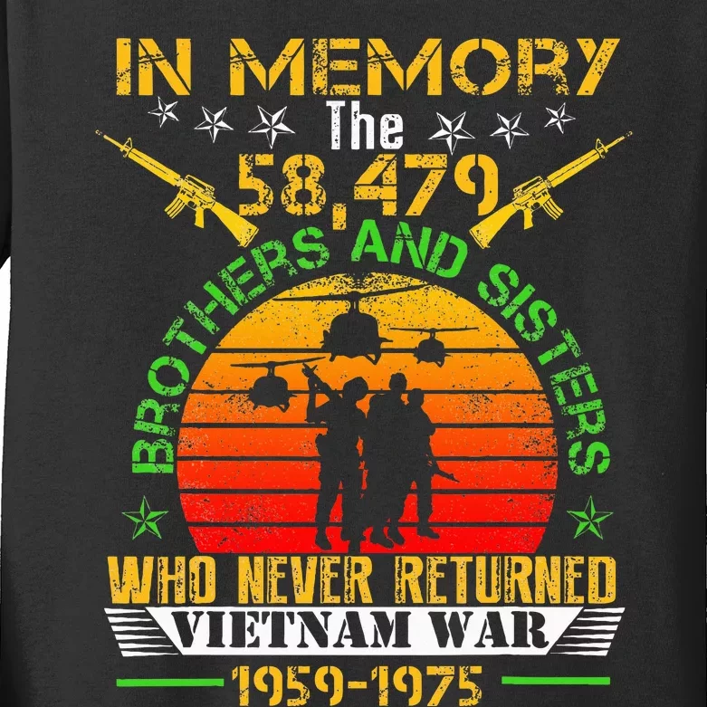 Vietnam Veteran In Memory The War Vietnam Kids Long Sleeve Shirt