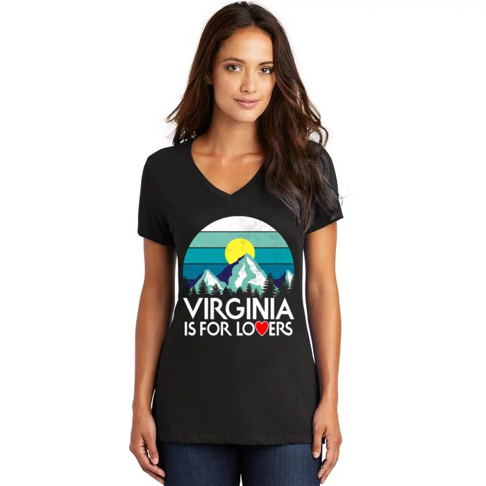 Vintage Virginia Is For The Lovers Women's V-Neck T-Shirt