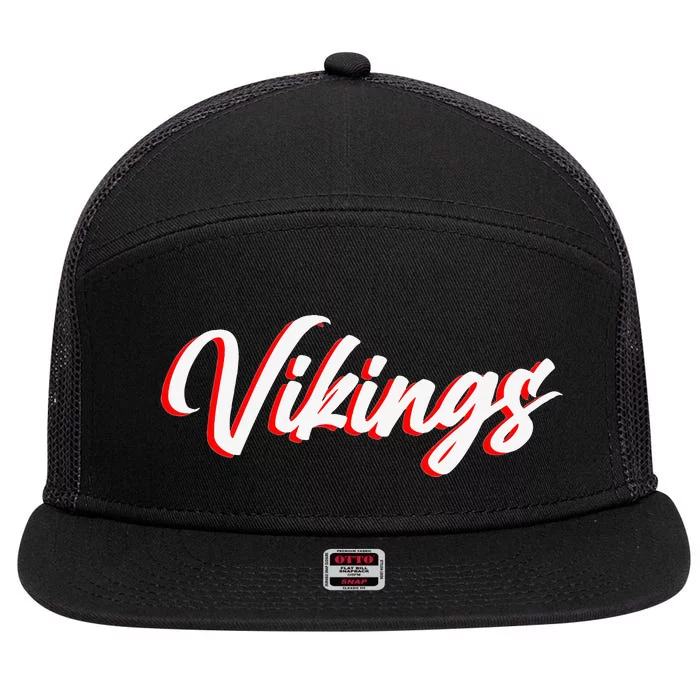 Vikings 7 Panel Mesh Trucker Snapback Hat