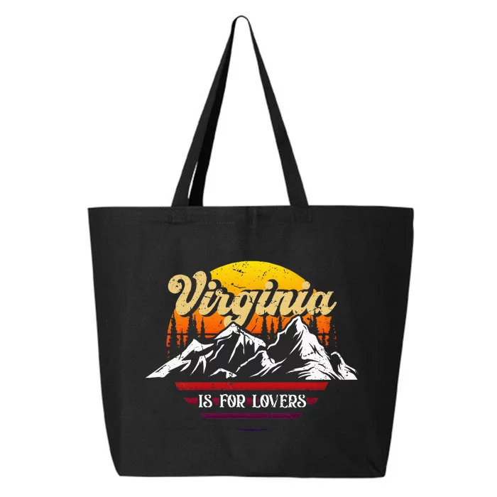 Vintage Virginia Is For The Lovers Vacation Sunset Mountain 25L Jumbo Tote