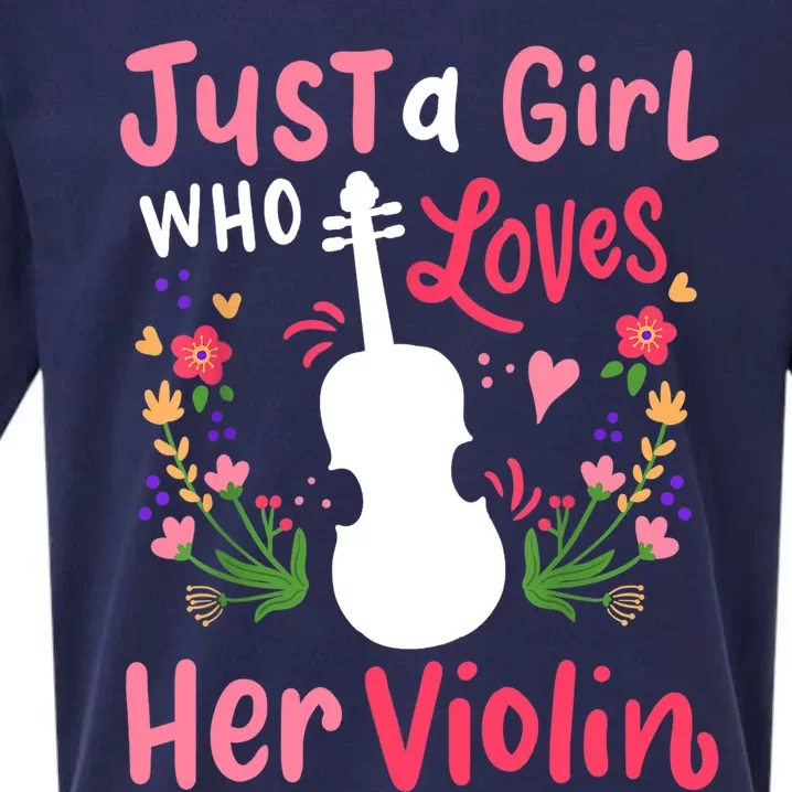 Violin Violinist Just A Girl Who Loves Her Violin Cool Gift Sueded Cloud Jersey T-Shirt