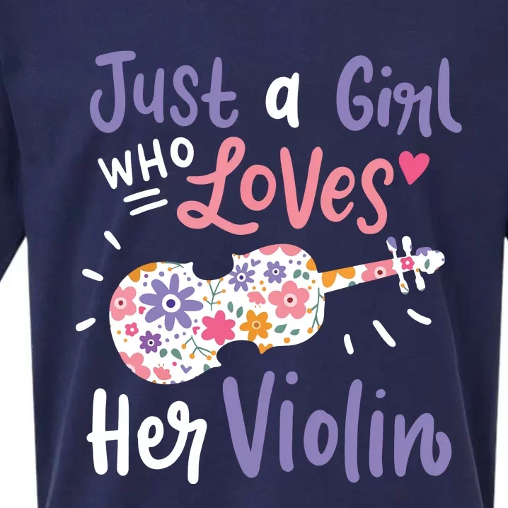 Violin Violinist Just A Girl Who Loves Her Violin Gift Sueded Cloud Jersey T-Shirt