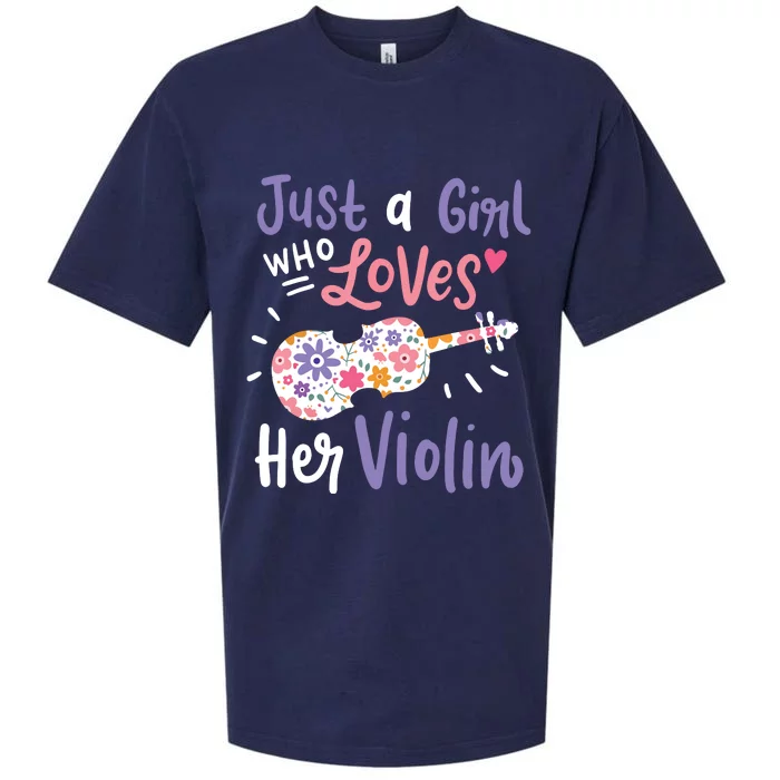 Violin Violinist Just A Girl Who Loves Her Violin Gift Sueded Cloud Jersey T-Shirt