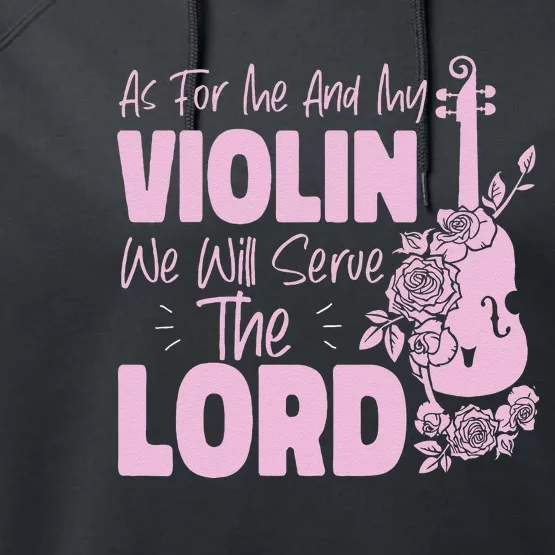 Violin Violinist Jesus Faith Christian As For Me And My Performance Fleece Hoodie