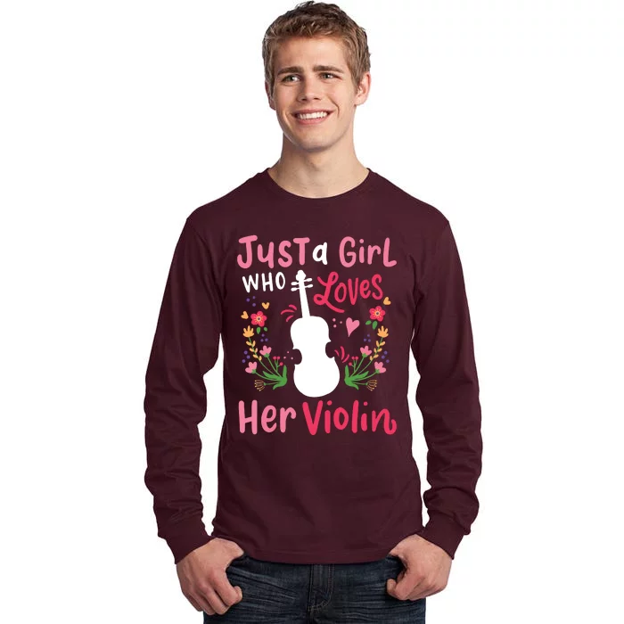 Violin Violinist Just A Girl Who Loves Her Violin Tall Long Sleeve T-Shirt