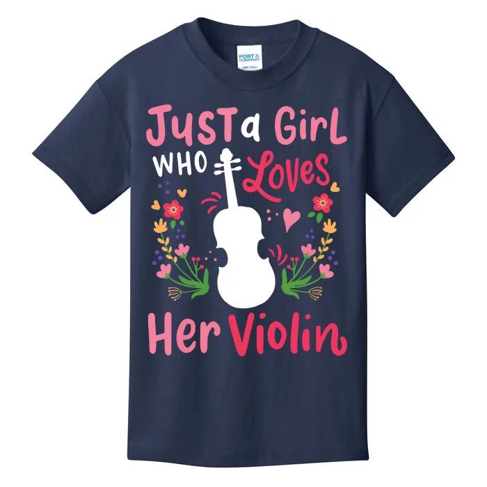 Violin Violinist Just A Girl Who Loves Her Violin Kids T-Shirt