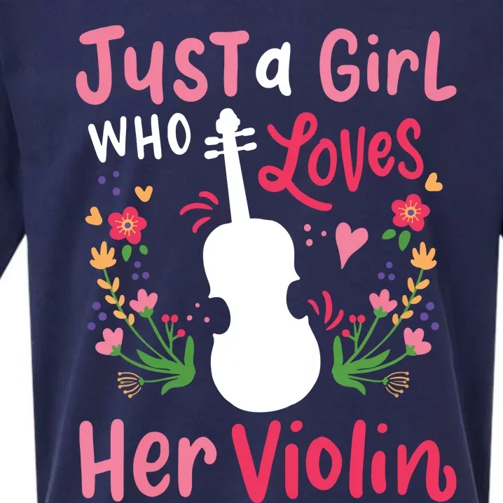 Violin Violinist Just A Girl Who Loves Her Violin Sueded Cloud Jersey T-Shirt