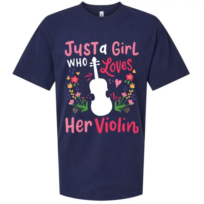 Violin Violinist Just A Girl Who Loves Her Violin Sueded Cloud Jersey T-Shirt